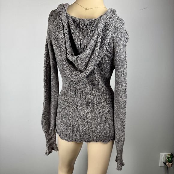 DKNY Jeans Hooded Sweater Size M ‎ Brown Knit - Picture 6 of 16